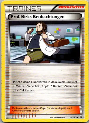Pokémon-Karte Prof. Birks Beobachtungen 134/160 Protoschock