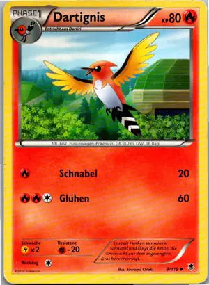 Pokémon-Karte Dartignis 9/119 Phantomkräfte