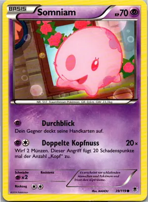 Pokémon-Karte Somniam 39/119 Phantomkräfte