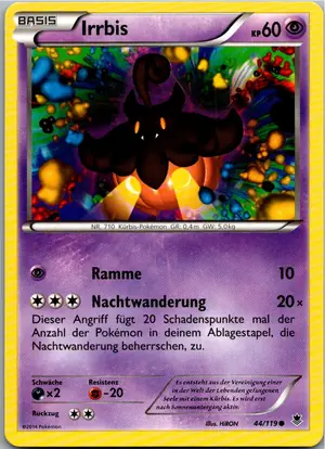 Pokémon-Karte Irrbis 44/119 Phantomkräfte