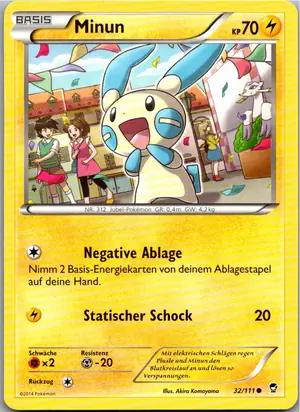 Pokémon-Karte Minun 32/111 Fliegende Fäuste