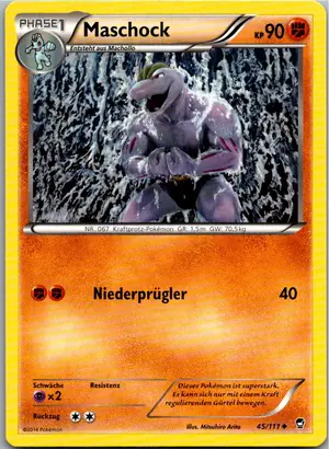 Pokémon-Karte Maschock 45/111 Fliegende Fäuste