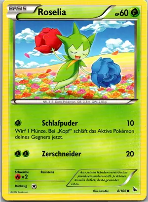 Pokémon-Karte Roselia 8/106 Flammenmeer