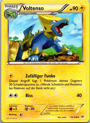 Pokémon-Karte Voltenso 25/108 Drachenleuchten