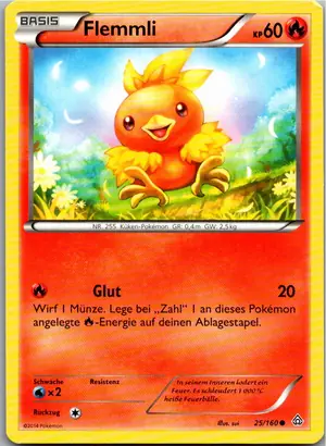 Pokémon-Karte Flemmli 25/160 Protoschock