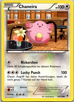 Pokémon-Karte Chaneira 80/119 Phantomkräfte