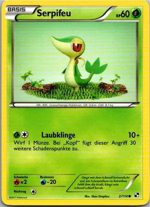 Pokémon-Karte Serpifeu 2/114 Schwarz & Weiß