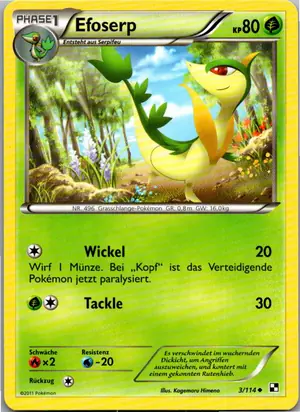 Pokémon-Karte Efoserp 3/114 Schwarz & Weiß
