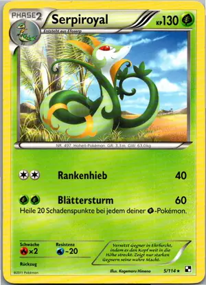 Pokémon-Karte Serpiroyal 5/114 Schwarz & Weiß
