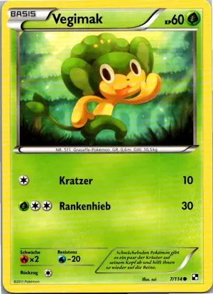 Pokémon-Karte Vegimak 7/114 Schwarz & Weiß