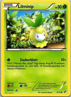 Pokémon-Karte Lilminip 9/114 Schwarz & Weiß