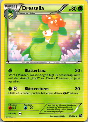Pokémon-Karte Dressella 10/114 Schwarz & Weiß