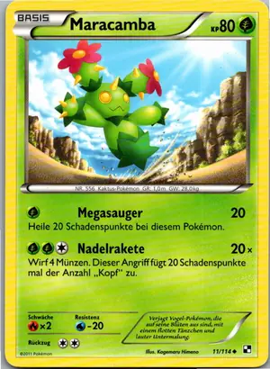 Pokémon-Karte Maracamba 11/114 Schwarz & Weiß