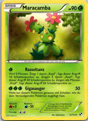 Pokémon-Karte Maracamba 12/114 Schwarz & Weiß