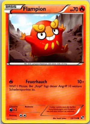 Pokémon-Karte Flampion 23/114 Schwarz & Weiß