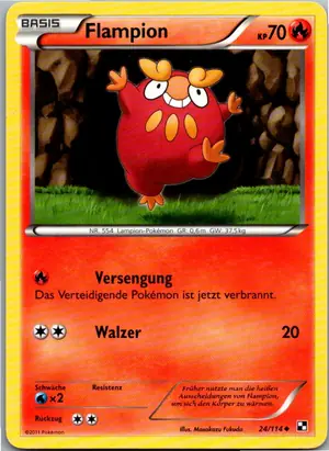 Pokémon-Karte Flampion 24/114 Schwarz & Weiß