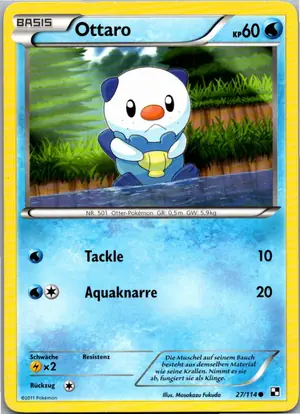 Pokémon-Karte Ottaro 27/114 Schwarz & Weiß