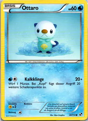 Pokémon-Karte Ottaro 28/114 Schwarz & Weiß