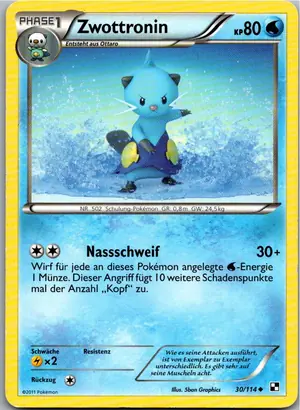 Pokémon-Karte Zwottronin 30/114 Schwarz & Weiß