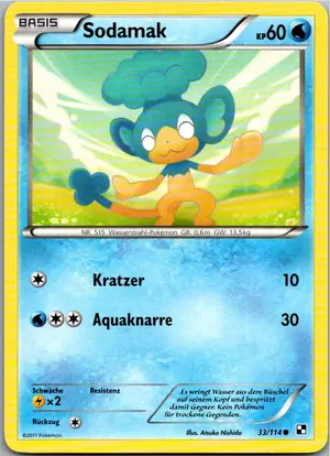 Pokémon-Karte Sodamak 33/114 Schwarz & Weiß