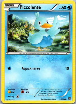 Pokémon-Karte Piccolente 36/114 Schwarz & Weiß