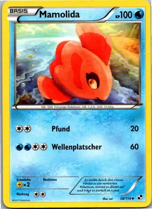 Pokémon-Karte Mamolida 38/114 Schwarz & Weiß