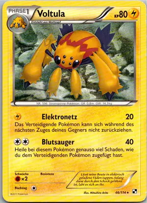 Pokémon-Karte Voltula 46/114 Schwarz & Weiß