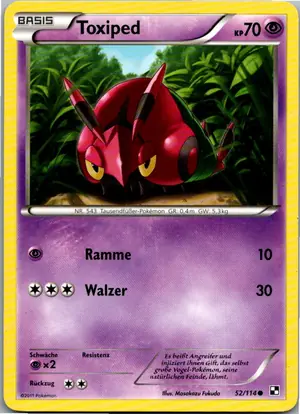 Pokémon-Karte Toxiped 52/114 Schwarz & Weiß