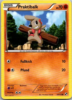Pokémon-Karte Praktibalk 59/114 Schwarz & Weiß