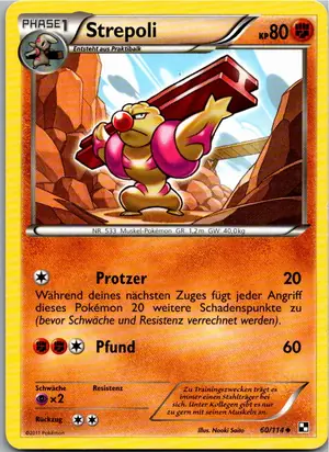 Pokémon-Karte Strepoli 60/114 Schwarz & Weiß