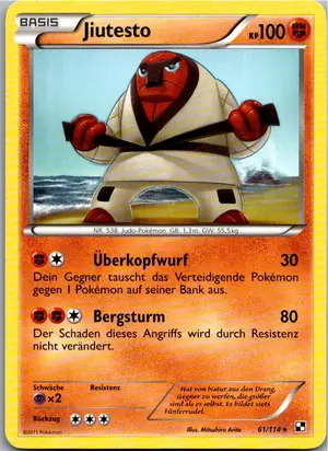 Pokémon-Karte Jiutesto 61/114 Schwarz & Weiß