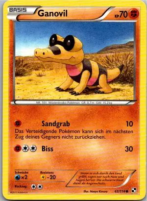 Pokémon-Karte Ganovil 63/114 Schwarz & Weiß