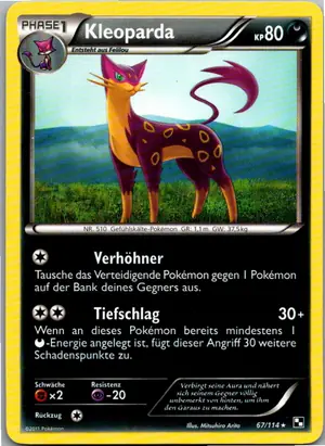 Pokémon-Karte Kleoparda 67/114 Schwarz & Weiß