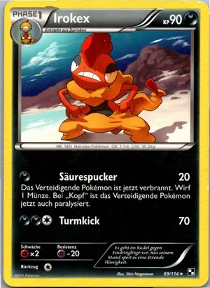Pokémon-Karte Irokex 69/114 Schwarz & Weiß