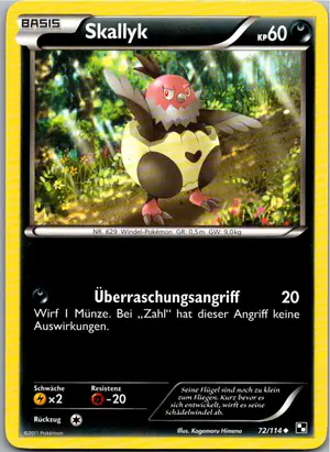 Pokémon-Karte Skallyk 72/114 Schwarz & Weiß
