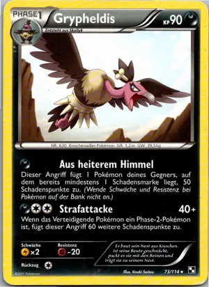 Pokémon-Karte Grypheldis 73/114 Schwarz & Weiß