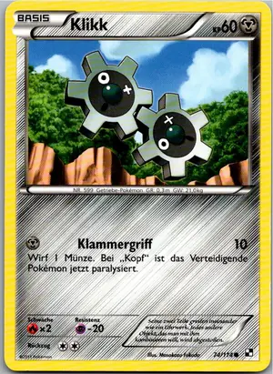 Pokémon-Karte Klikk 74/114 Schwarz & Weiß