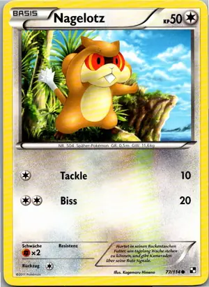 Pokémon-Karte Nagelotz 77/114 Schwarz & Weiß