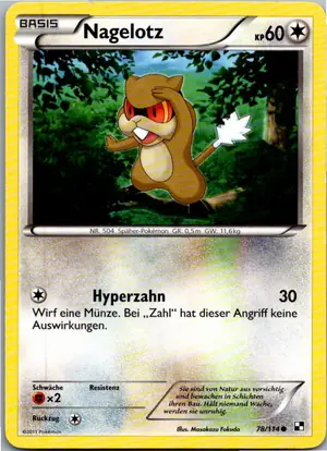 Pokémon-Karte Nagelotz 78/114 Schwarz & Weiß