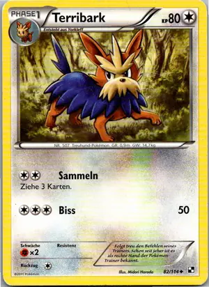 Pokémon-Karte Terribark 82/114 Schwarz & Weiß