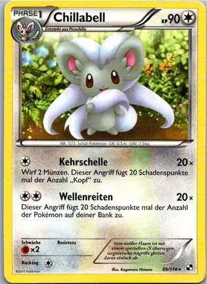 Pokémon-Karte Chillabell 89/114 Schwarz & Weiß
