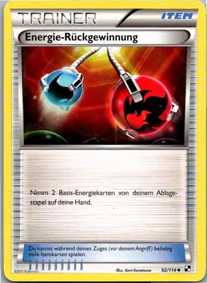 Pokémon-Karte Energie-Rückgewinnung 92/114 Schwarz & Weiß