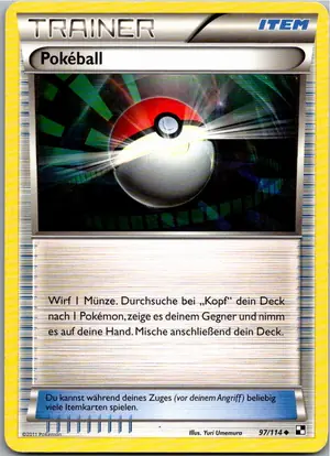 Pokémon-Karte Pokeball 97/114 Schwarz & Weiß