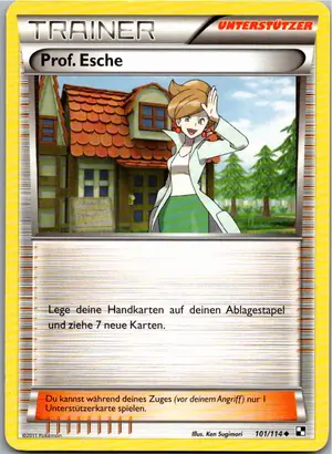 Pokémon-Karte Prof. Esche 101/114 Schwarz & Weiß