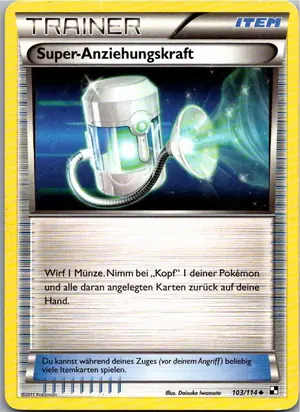 Pokémon-Karte Super-Anziehungskraft 103/114 Schwarz & Weiß