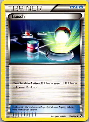 Pokémon-Karte Tausch 104/114 Schwarz & Weiß