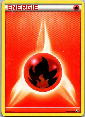 Pokémon-Karte Feuer Energie 106/114 Schwarz & Weiß