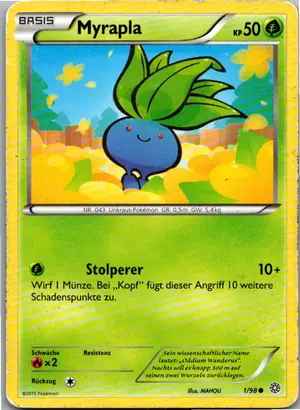Pokémon-Karte Myrapla 1/98 Ewiger Anfang