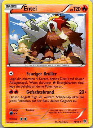 Pokémon-Karte Entei 14/98 Ewiger Anfang