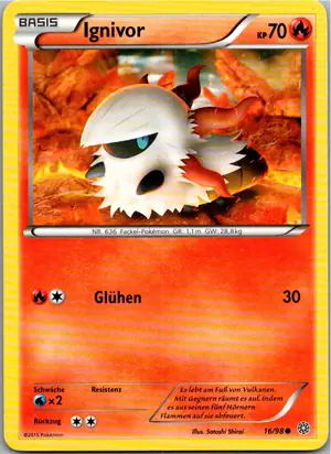 Pokémon-Karte Ignivor 16/98 Ewiger Anfang